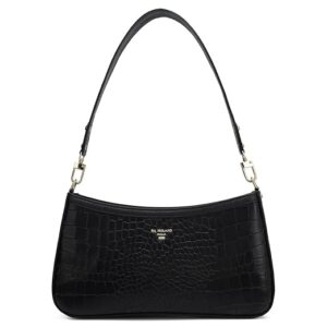 Da Milano Genuine Leather Black Shoulder Bag (00749OL) (Small)