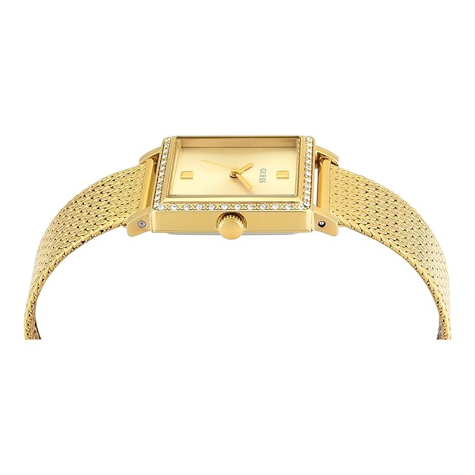 Guess Square 28mm Champagne Dial Analog Women Watch - U1388L2M - Image 3