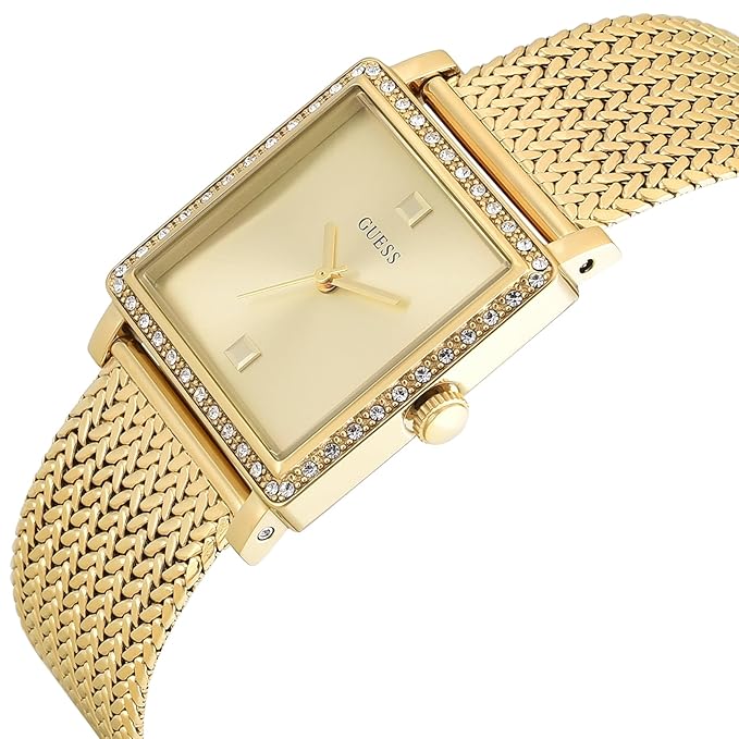Guess Square 28mm Champagne Dial Analog Women Watch - U1388L2M - Image 2